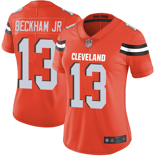 Women Cleveland Browns 13 Beckham Jr Orange Nike Vapor Untouchable Limited NFL Jerseys